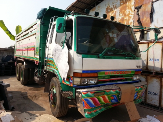 ขายรถสิบล้อดัมพ์ ลากพ่วงหาง2คาน mitsu 627 euro2