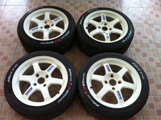 ขายล้อ TE37 แท้ สีขาว ขอบ 16" 4/114.3 F 7 / R 8 (มียาง)