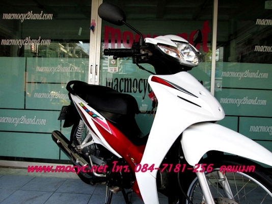 WAVE 110 i  สีขาวแดง ปี 56 รถมีเกียยอดนิยม 28900 บาท แถมฟรี ค่าโอน เสื้อ และหมวกกันน็อก