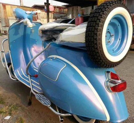 ขาย vespa64 อินเดีย ทะเบียนพร้อมโอน สีฟ้ามุข เครื่องผ่าใหม่ ของแต่งสวยงาม ราคา 75,000 บาท รับเทรินครับ
