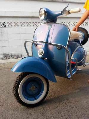 ขาย vespa64 อินเดีย ทะเบียนพร้อมโอน สีฟ้ามุข เครื่องผ่าใหม่ ของแต่งสวยงาม ราคา 75,000 บาท รับเทรินครับ