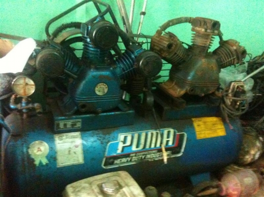 ขายปั๊มลม PUMA  หัวปั๊ม 5 HP 2 หัว ถัง 260 ลิตร หัวขายตามสภาพครับ