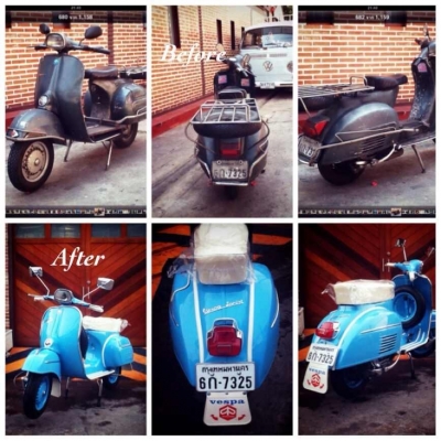 Ya vespa shop ขาย vespa สั่งจองทำสี 45000 สีเงาไม่สาดสี Ya vespa shop ขาย vespa สั่งจองทำสี 45000 สีเงาไม่สาดสี