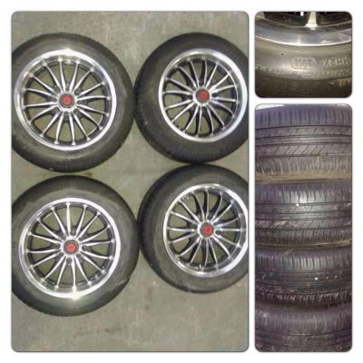 ขายล้อแม็กมือ2 Lenso Samulai ดำหน้าเงา ขอบ15 4 รู100 +ยางปี12 ราคา 6,900 บาทถูก