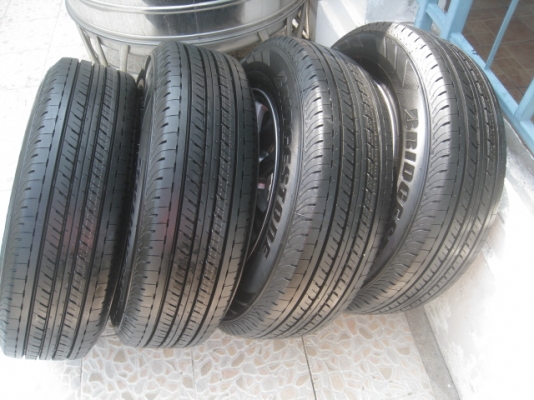 ขายล้อแม็ก All new Isuzu d-max สีรมดำ ป้ายแดง 16"x6.5" et41 6รู139.7 +ยาง Bridgestone duravis 215/70r16 ยางผลิตสัปดาห์ที่  32 ปี13  สนใจติดต่อเล็กคลองสาม (081-3747940)