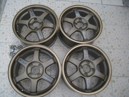 ขายล้อแม็กใหม่ TE37 15"x7" et35 4รู100 เป็นงานของ SSW ก้านสีน้ำตาลยิงทรายขอบชา พร้อมใส่ ถ่วงครับ สนใจติดต่อเล็กคลองสามครับ (081-3747940)