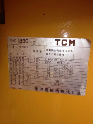 ขายรถตักล้อยาง TCM 830-2 (S11-03192) 4,212 ชม.