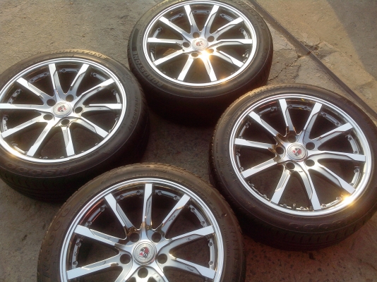 ขายแม็กvipขอบ17 5รู114.3 กว้าง7.5 สวยๆเงาๆ พร้อมยางราครถูกๆ