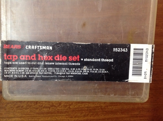 ขายชุดต๊าปเกลียวนิ้ว Vintage Craftsman 38 ชิ้น