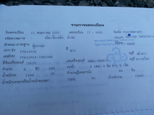 รถบรรทุก ISUZU 6 ล้อใหญ่ ปี51 ราคา 1060000