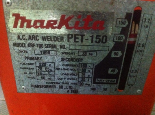 ตู้เชื่อม MarKita รุ่น PET-150 KRF-100 ตู้เชื่อม MarKita รุ่น PET-150 KRF-100