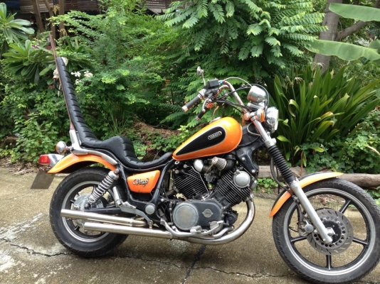 80000 ขายครับ Virago 750 แต่ง Hippie ,มีแต่สำเนาทะเบียนไม่ขาดต่อ