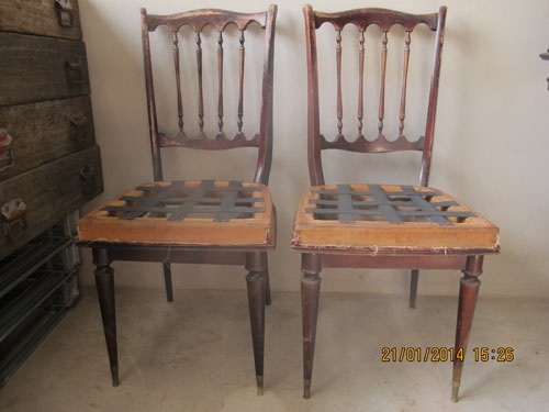 ขายเก้าอี้โบราณฝรั่งเศษแท้ ไม้มะฮอกกานี4ตัว