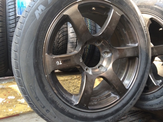 ล้อแม็ก ลายซิ่ง  17x7.5  6 รู พร้อมยาง 215/55/17