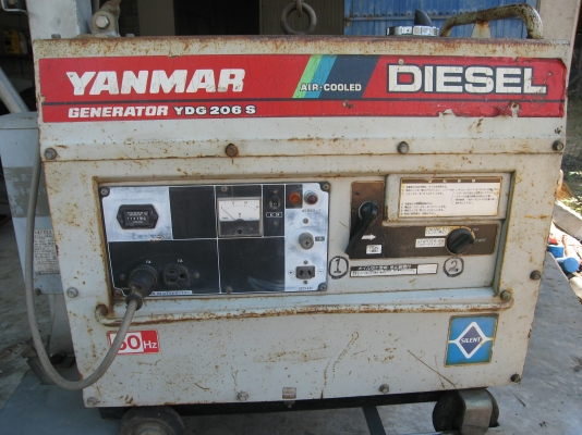 ขายไฟสนามของ yanmar  GENERATOR YDG206S ดีเซล เป็นไฟ 100 Vจากญี่ปุ่นใช้มา 1753ชั่วโมง