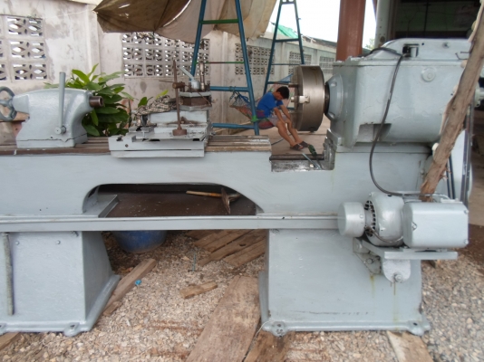 เครื่องกลึง 7 ฟุต อังกฤษ รุ่นหนัก 2 เพลา เกียร์บล็อก กลึงเกลียวได้ 65,000