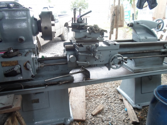 เครื่องกลึง 7 ฟุต อังกฤษ รุ่นหนัก 2 เพลา เกียร์บล็อก กลึงเกลียวได้ 65,000