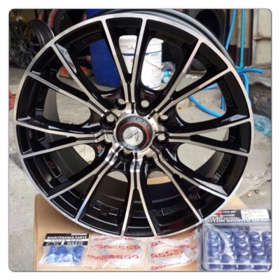 ขายล้อแม็กใหม่100\% Samurai Bushido ขอบ15 4รู100/114 9,500 บาท ของแถมเพียบ!!!