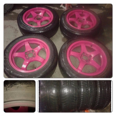 ขายล้อแม็กซ์ Lenso Project D ขอบ15 กว้าง 7 + ยางปี10 ราคา 8,500 บาทถูก