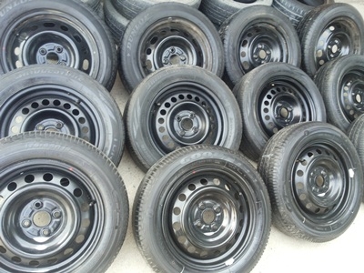 ขายล้อกะทะขอบ15 4/100 พร้อมยาง 3 ชุด