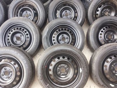 ขายล้อกะทะขอบ15 4/100 พร้อมยาง 3 ชุด