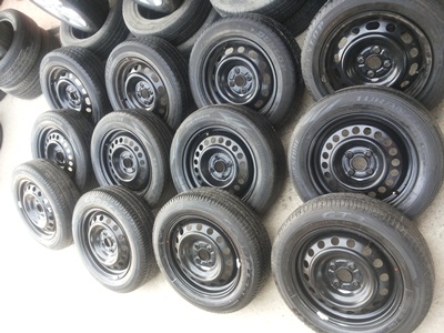 ขายล้อกะทะขอบ15 4/100 พร้อมยาง 3 ชุด