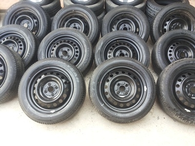 ขายล้อกะทะขอบ15 4/100 พร้อมยาง 3 ชุด