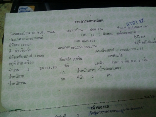 wave 125i หัวฉีด ไมล์ดิจิตอล กุญแจใหญ่ สีฟ้า