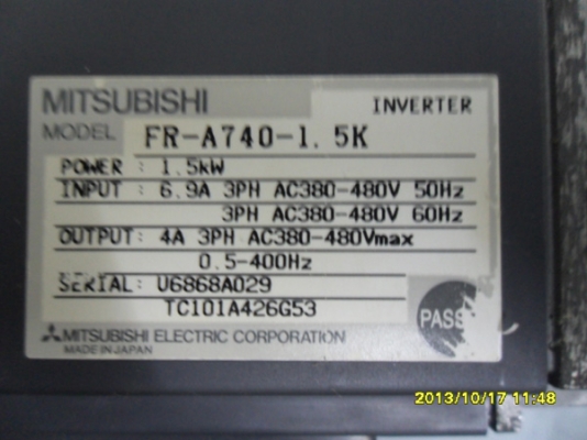 ขาย INVERTOR MISUBISHI FR-A740-1.5KW ขาย INVERTOR MISUBISHI FR-A740-1.5KW