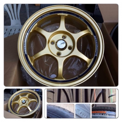 ขายล้อแม็กซ์ใหม่ Advan RG1 ขอบ16 4 รู100 +ยางใหม่ Deestone ของแถมเพียบ เพียง 19,500 บาท