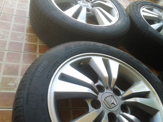 ชุด7,500฿)แม็กACCORDแท้16"เดิมโรงงานใส่5รู114 ได้ทุกรุ่น กระบะ5รูก็ใส่ได้(แอคคอร์ดปี2010)ฝาครบ พร้อมยางดอกสวยๆ