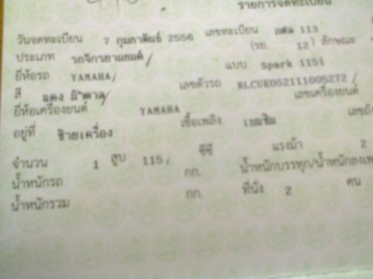 ขายด่วนSpark115iสตาร์ทมือ ก.พ.ปี56  เดิมๆทั้งคันค่ะ