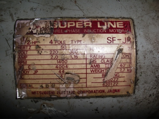 ขายมอเตอร์ไฟฟ้า Mitsubishi รุ่น SF-JR 1/2แรงม้า 3phase