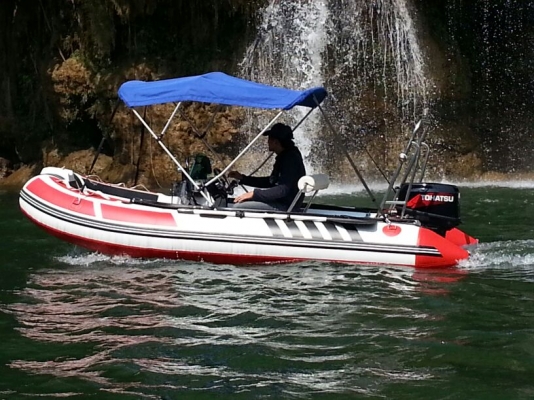 ขายเรือยางท้องไฟเบอร์4.0ม.เครื่องtohatsu30แรง