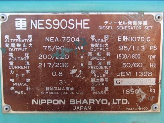 NES90SHE # GF087600 ปั่นไฟ นิปปอน รอนำเข้าจากญี่ปุ่น by กุ้ง:TOS:0813062283