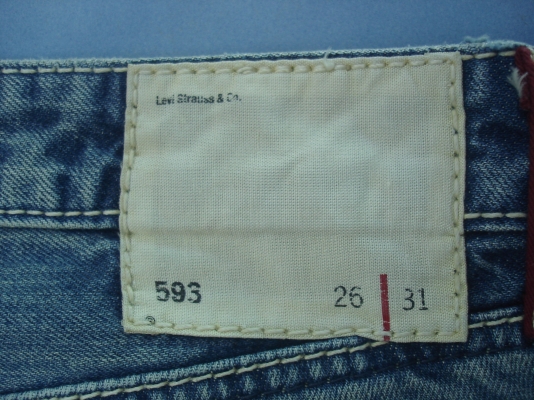 กางเกงยีนส์ Levi 593LEDLOOP size w26/L31 สภาพใหม่เอี่ยม