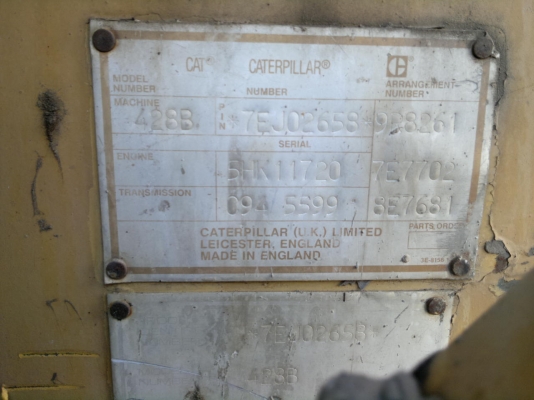 ขายรถตักหน้า ขุดหลัง 2 เพลา 4X4 CAT 428-B เล่มทะเบียน สภาพสวย