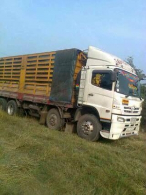 ขายรถสิบล้อ HIno mega Fm 380 คอกเกษตร พ่วงแม่ลูก แม่ 12 ล้อ ลูก3 คานแท้ 7 เมตร