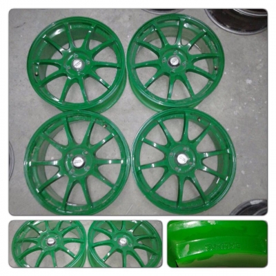 ขายแม็กมือ2ลาย Advan RS สีเขียว ขอบ17 4รู100 ราคา6,500 บาทถูก