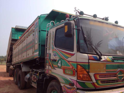 ขายรถพ่วง HINO mega เครื่อง 320 ปี 48 ลูก 2 เพลา 6.20 เมตร กระบะดั๊มพ์มิเนียมแม่ลูก