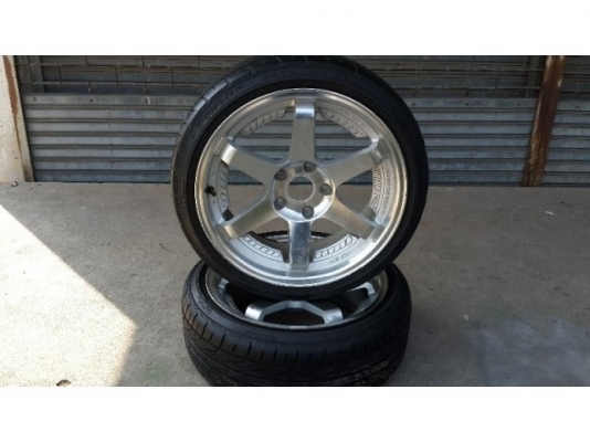 TE37 5รู114 ขอบ17 กว้าง7.5 พร้อมยาง Dunlop ปี11 ***มีคู่เดียว***
