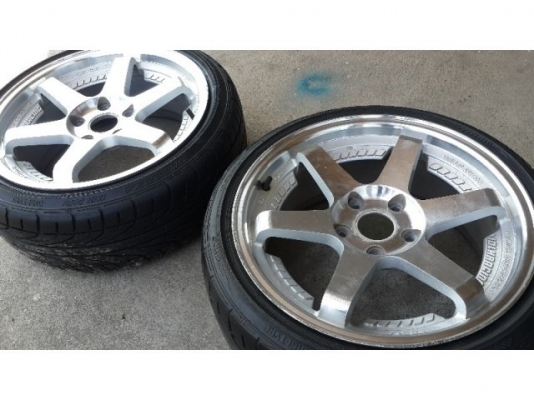 TE37 5รู114 ขอบ17 กว้าง7.5 พร้อมยาง Dunlop ปี11 ***มีคู่เดียว***