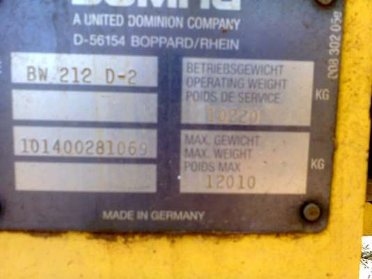 รถบด BOMAG BW212D 2 เพลา 2 ปลอก