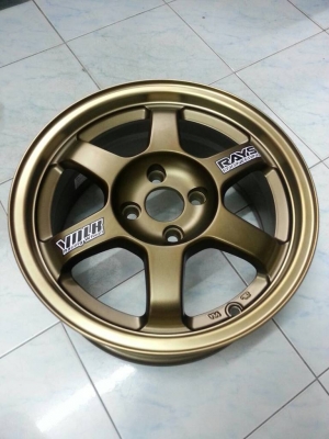 ล้อใหม่ TE37 15"x7 ET38 4รู100 สีน้ำตาลไหม้ขอบชา ชุดละ 8,700 บาท