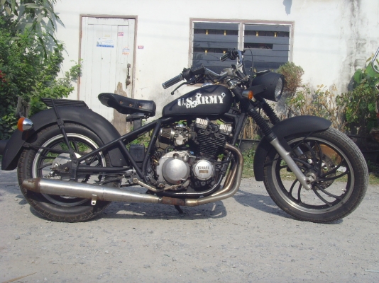 ขาย/แลก งานสร้างยิงเฟรมหลังแข็ง สมัยคงครามโลก โหดๆ 400cc. ทะเบียนพร้อม  47000