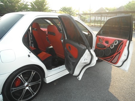 ขายรถมิตซูบิชิ เครื่อง 4G63 เทอร์โบ อินเตอร์ แต่ง EVO3 ขับดี เครื่องเสียงตรึม แก๊ส LPG.