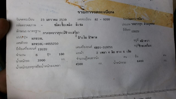 ***ขายแล้วครับขอบคุณ Truck2hand ขาย6ล้อ115ประกอบเครื่่อง+ช่วงล่างใหญ่ๆ ISUZU NPR59L วางเครื่อง6BD1 165แรงแน่นๆแรงอึด แห้งไม่มีเยิ้ม เกียร์ใหญ่ ช่วงล่างFหน้า-หลัง คัสซีสวยไม่ปะไม่ดาม กระบะพื้นไม้คอกไม้สูงสภาพสวยๆไม่มีหัก ยาง8.25ดี6เส้น หัวเก๋งบางดีไม่ผุ เก ***ขายแล้วครับขอบคุณ Truck2hand ขาย6ล้อ115ประกอบเครื่่อง+ช่วงล่างใหญ่ๆ ISUZU NPR59L วางเครื่อง6BD1 165แรงแน่นๆแรงอึด แห้งไม่มีเยิ้ม เกียร์ใหญ่ ช่วงล่างFหน้า-หลัง คัสซีสวยไม่ปะไม่ดาม กระบะพื้นไม้คอกไม้สูงสภาพสวยๆไม่มีหัก ยาง8.25ดี6เส้น หัวเก๋งบางดีไม่ผุ เก