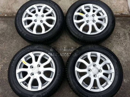 ล้อ14"Brio Amaze 4รู100 + ยาง Michelin 175/65/14 ปี13 ป้ายแดงคลีบยังอยู่