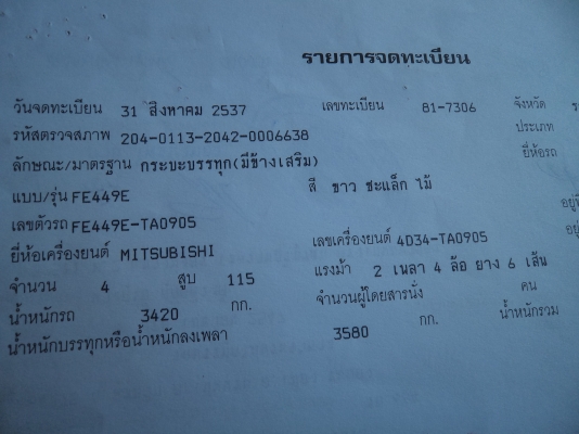 ขาย385000บาทรถ6ล้อมิตซูเครื่อง115แรง Fหน้าFหลัง สภาพสวยพร้อมใช้