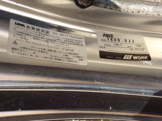 ขายแม็กซ์18" w workแท้พร้อมยางDunlop